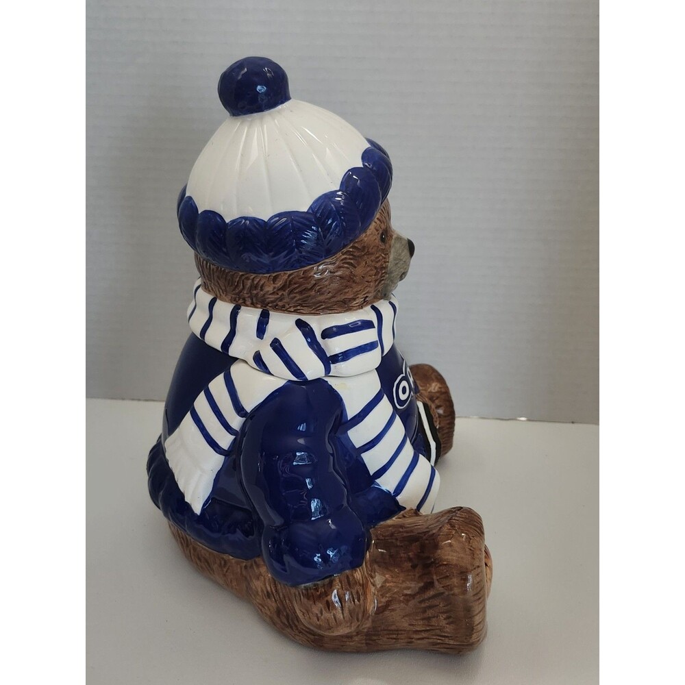 Oreo Teddy Bear Cookie Jar - 2001 Blue and White Sweater & Hat - Picture 5 of 10